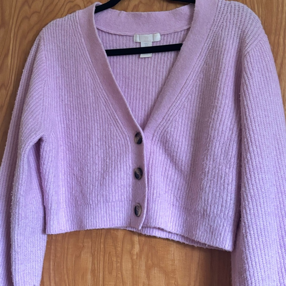 Pink Button-Up Women's Crop Cardigan H&M